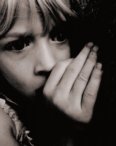 scared child alone in the dark